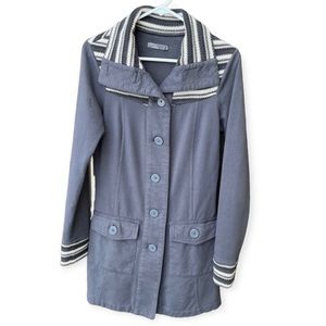 Prana Rowen Knit Button Jacket Gray Sz XS